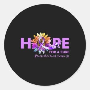 Hope For A Cure Pancreatic Cancer Awareness Sunflo Classic Round Sticker