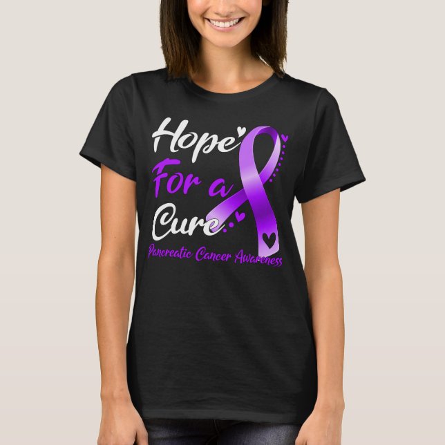 Hope For A Cure Pancreatic Cancer Awareness T-Shirt (Front)