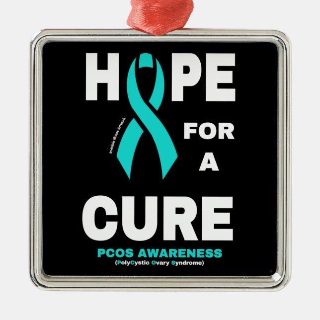 Hope For A Cure...PCOS Metal Ornament (Front)