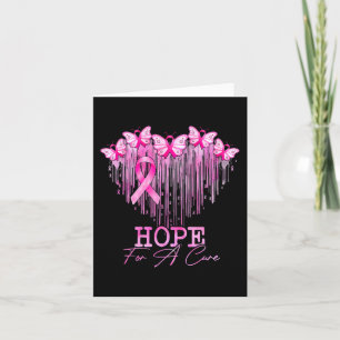 Hope For A Cure Pink Butterfly Breast Cancer Aware Card