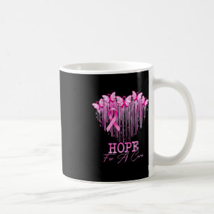 Hope For A Cure Pink Butterfly Breast Cancer Aware Coffee Mug