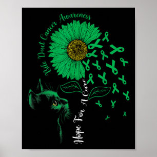 Hope For A Cure Sunflower Black Cat Bile Duct Canc Poster