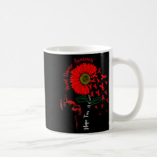 Hope For A Cure Sunflower Black Cat Heart Disease Coffee Mug