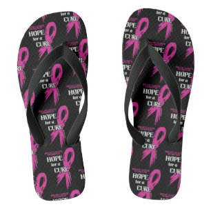 Hope for a Cure/Torn Ribbon...Breast Cancer Jandals