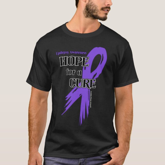 Hope for a Cure/Torn Ribbon...Epilepsy T-Shirt (Front)