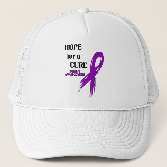 Hope for a Cure/Torn Ribbon...Fibro Trucker Hat (Front)