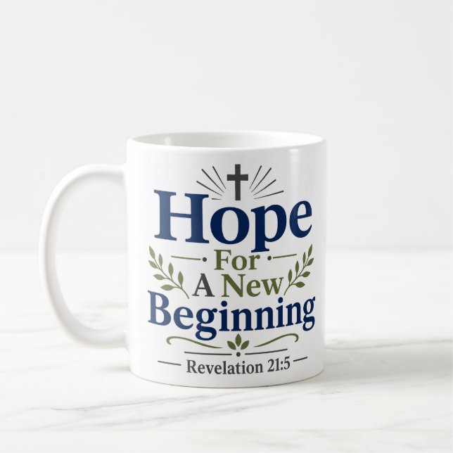 Hope For A New Beginning Religious Hope Quote Coffee Mug (Left)