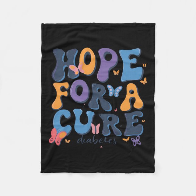 Hope For Cure Diabetes Awareness  Fleece Blanket (Front)