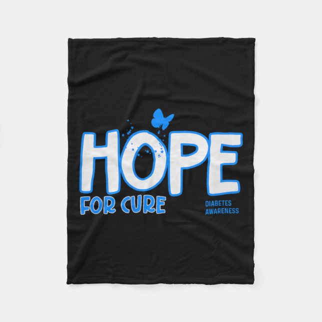 Hope For Cure Diabetes Awareness Premium Fleece Blanket (Front)