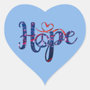 Hope For Peace Heart Stickers