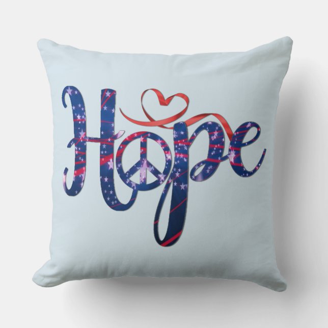 Hope For Peace Reversible Throw Pillow (Front)