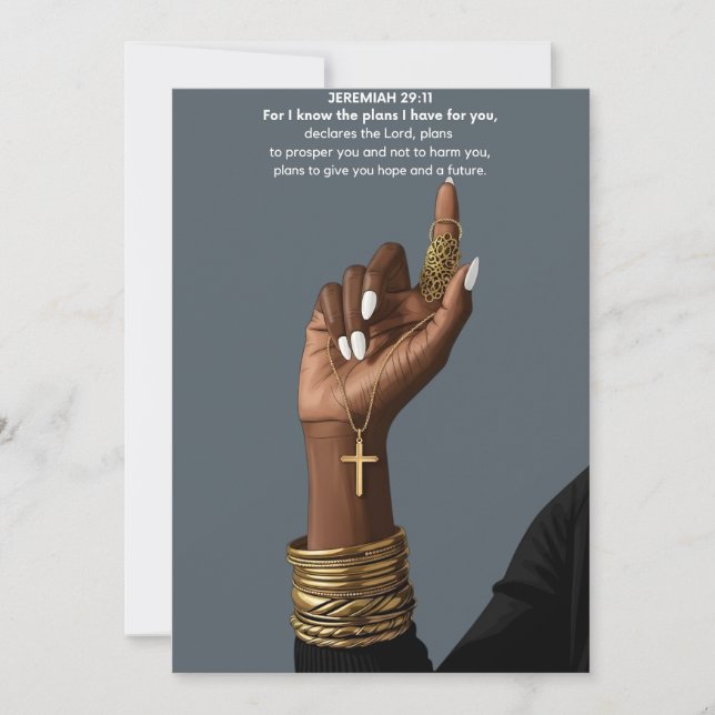 Hope & Future Jeremiah 29:11 Faith Art Holiday Card (Front)