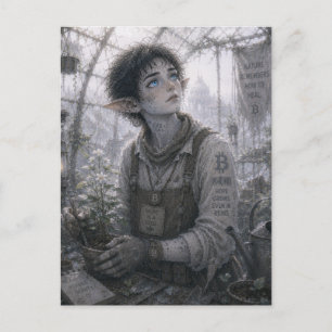 Hope / Gardener / Glass Greenhouse Postcard