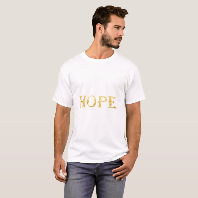 Hope Golden Text  Men's Basic T-Shirt (Front Full)