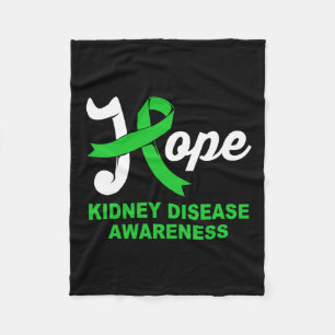 Hope Green Kidney Disease Awareness  Fleece Blanket