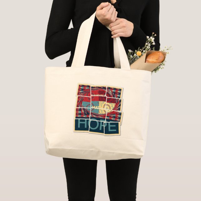 Hope Hakuna Matata Large Tote Bag (Front (Product))
