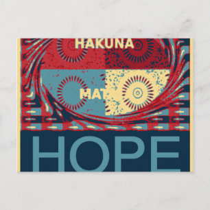 Hope Hakunamatata Lovely Inspirational Edgy vector Postcard