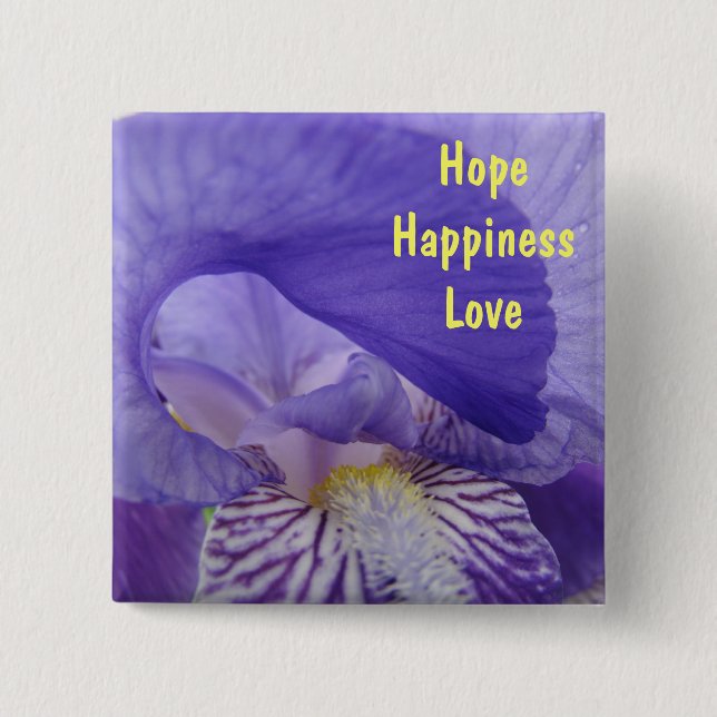 Hope Happiness Love buttons inspiration Quotes (Front)