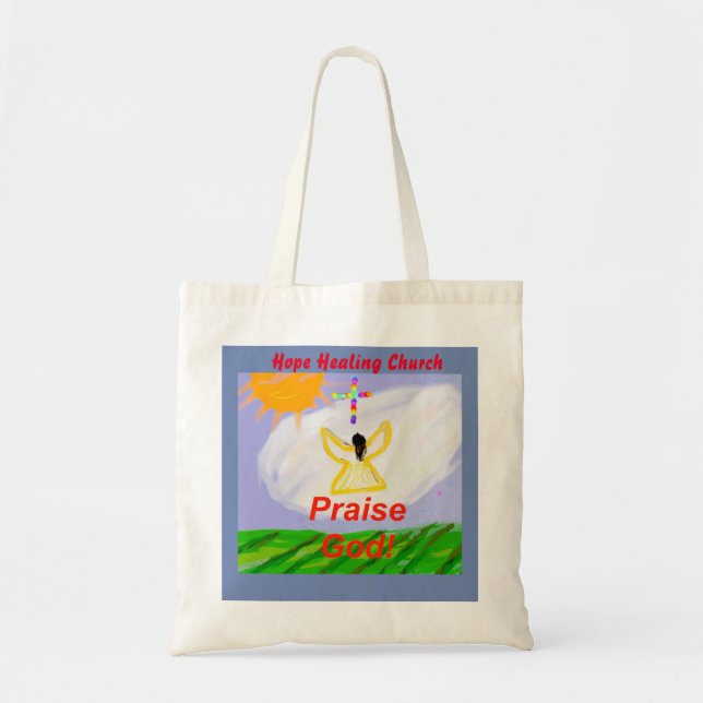 Hope Healing Church Praise God Angel Tote Bag (Front)