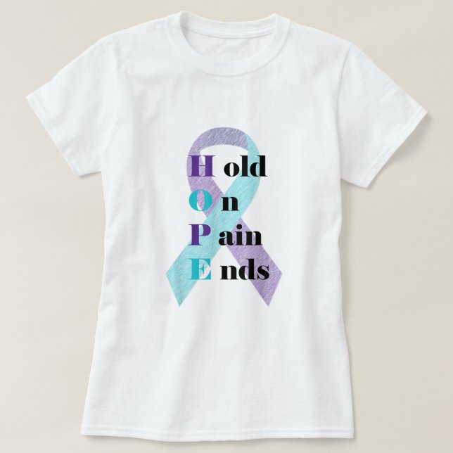 HOPE Hold On Pain Ends Mental Health Awareness App T-Shirt (Design Front)