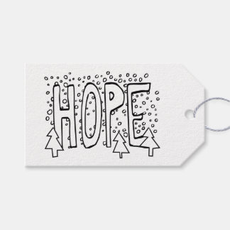 Hope Holiday Colour-It-Yourself Snowy Pine Gift Tags