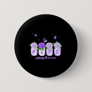 Hope Hydrangea Flower Butterfly Epilepsy Awareness 6 Cm Round Badge