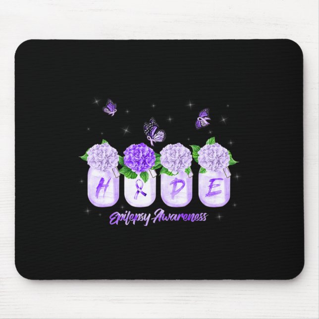 Hope Hydrangea Flower Butterfly Epilepsy Awareness Mouse Pad (Front)