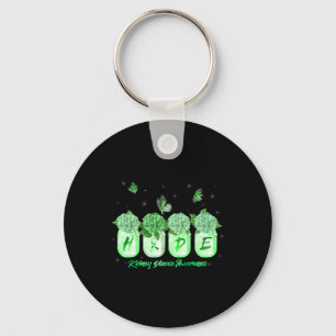 Hope Hydrangea Flower Butterfly Kidney Disease Awa Key Ring