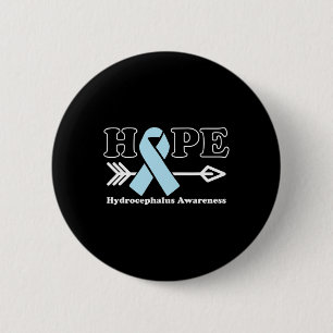 Hope - Hydrocephalus Awareness Light Blue Ribbon 6 Cm Round Badge