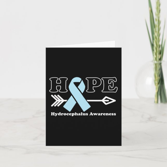 Hope - Hydrocephalus Awareness Light Blue Ribbon  Card (Front)