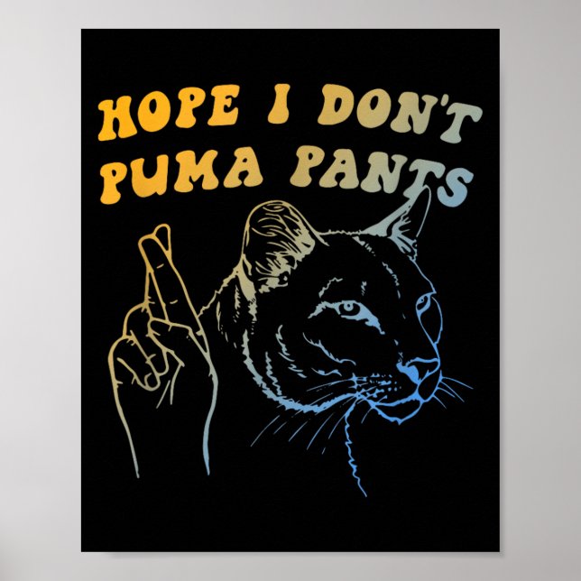 Hope I Dont Pants Funny Cat Pun Apparel Poster (Front)