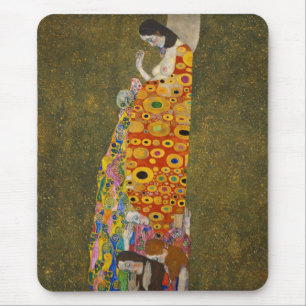 Hope II by Gustav Klimt, Vintage Art Nouveau Mouse Pad