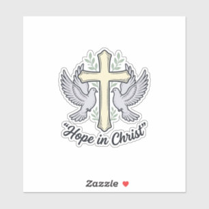 Hope in Christ Dove Cross Vintage Christian Design