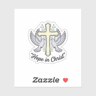 Hope in Christ Dove Cross Vintage Christian Design