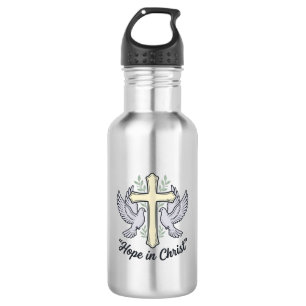 Hope in Christ Dove Cross Vintage Christian Design 532 Ml Water Bottle