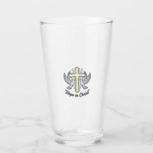 Hope in Christ Dove Cross Vintage Christian Design Glass