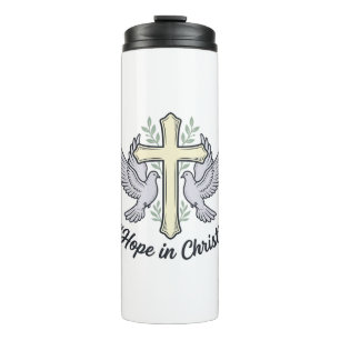 Hope in Christ Dove Cross Vintage Christian Design Thermal Tumbler