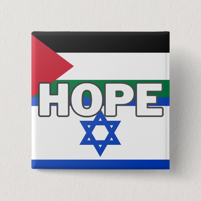Hope in Israel Palestine 15 Cm Square Badge (Front)