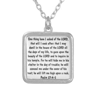 hope in the midst of crisis bible verse psalm 27 silver plated necklace