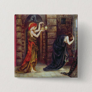 Hope in the Prison of Despair (oil on canvas) 15 Cm Square Badge