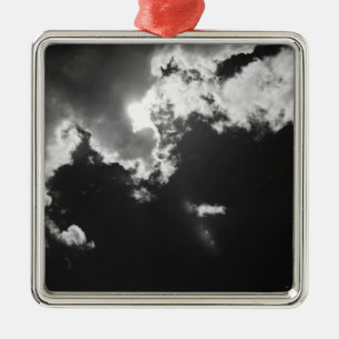 Hope in the silver lining of the clouds. metal tree decoration