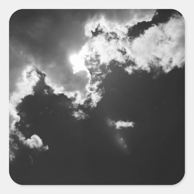 Hope in the silver lining of the clouds. square sticker (Front)