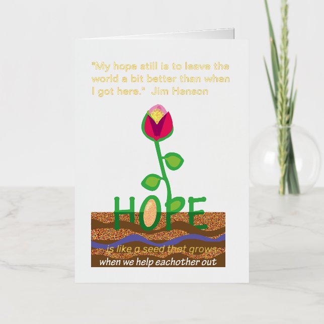 Hope inspirational quotes  foil greeting card (Front)