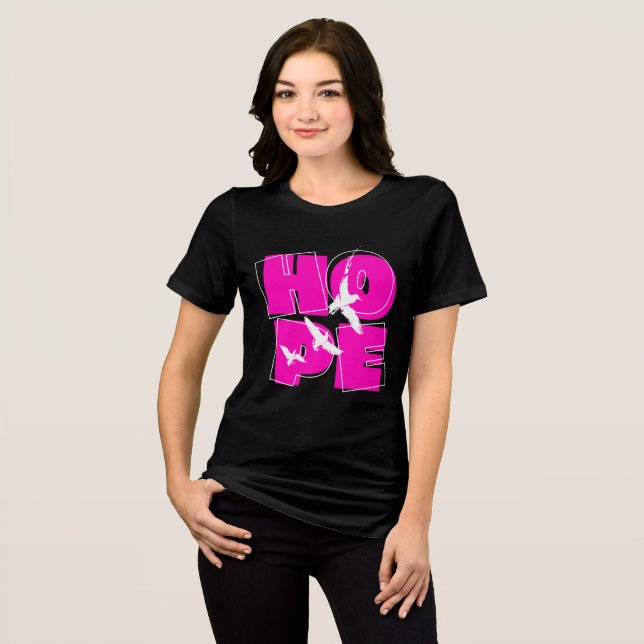 Hope Inspirational with Flying Birds  Tri-Blend Shirt (Front Full)