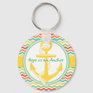 Hope is An Anchor Nautical Zigzag Keychains