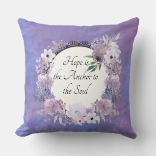 Hope is the Anchor Purple Watercolor Pillow
