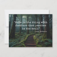 "Hope Is the Thing with Feathers" Emily D Postcard