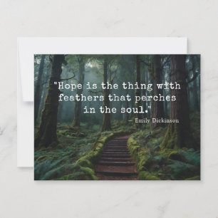 "Hope Is the Thing with Feathers" Emily D Postcard