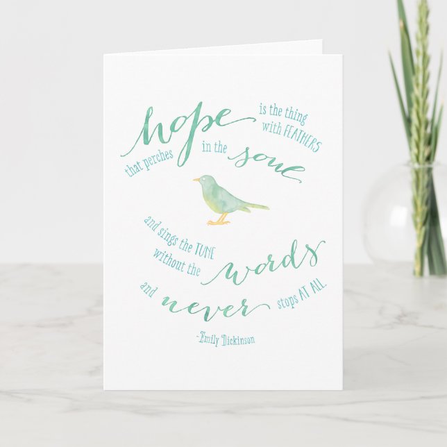 Hope is the thing with feathers Quote Card (Front)