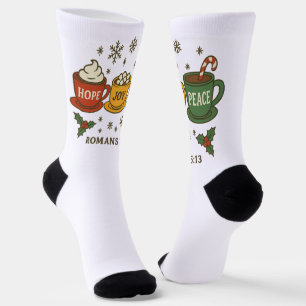 Hope Joy Peace and Cocoa Socks